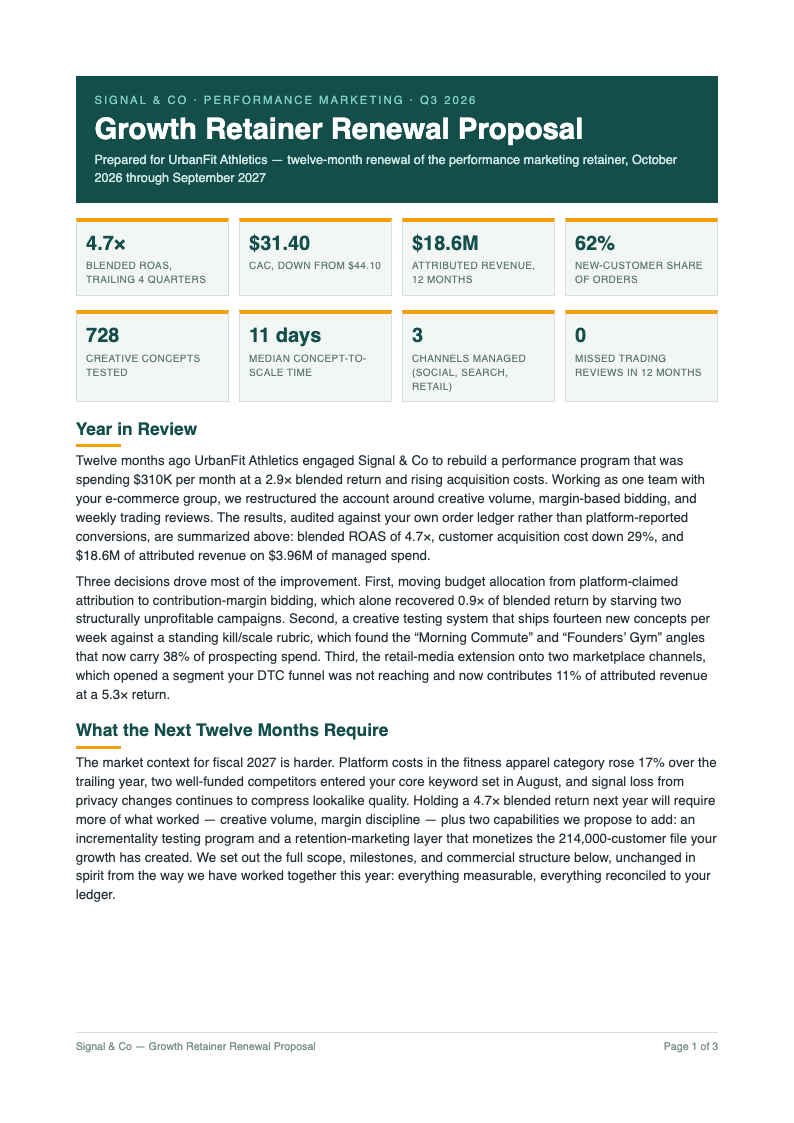 Quarterly review business proposal